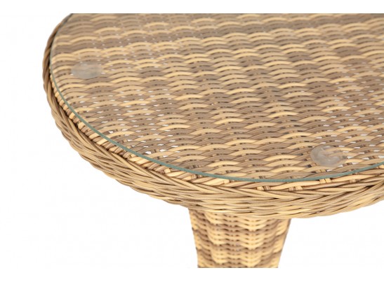 "Леванте" стол круглый из искусственного ротанга, цвет соломенный в Набережных Челнах