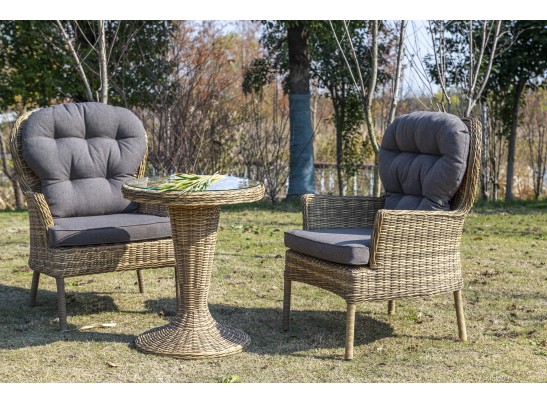 "Леванте" стол круглый из искусственного ротанга, цвет соломенный в Набережных Челнах