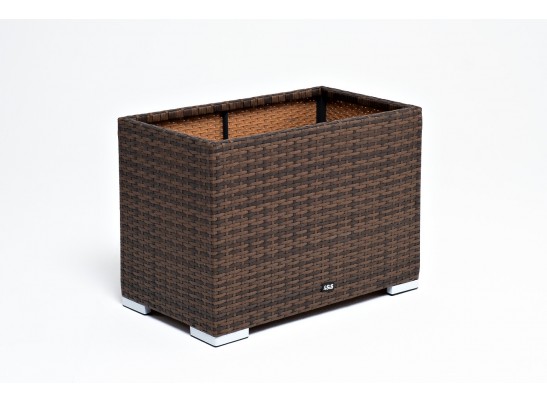 "Лунго" кашпо для цветов большое плетеное из искусственного ротанга, цвет коричневый в Набережных Челнах