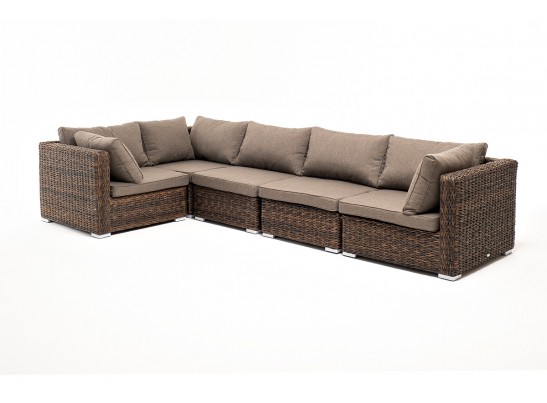 "Лунго" модуль диванный угловой с подушками, цвет коричневый (гиацинт) в Набережных Челнах