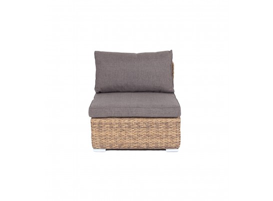 "Лунго" модуль диванный прямой с подушками, цвет соломенный (гиацинт) в Набережных Челнах