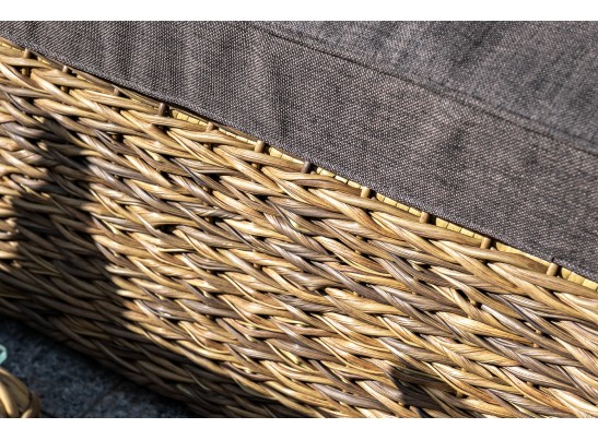 "Лунго" модуль диванный прямой с подушками, цвет соломенный (гиацинт) в Набережных Челнах