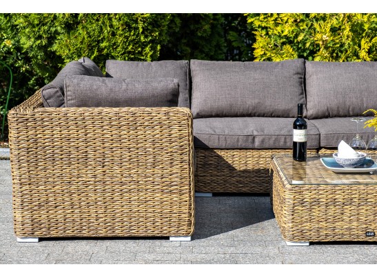 "Лунго" модуль диванный угловой с подушками, цвет соломенный (гиацинт) в Набережных Челнах