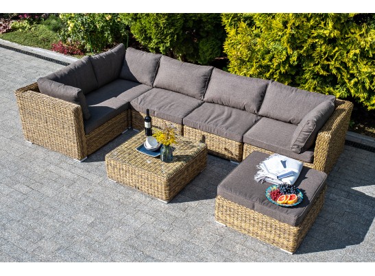 "Лунго" модуль диванный угловой с подушками, цвет коричневый (гиацинт) в Набережных Челнах