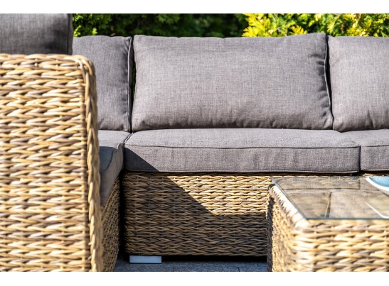 "Лунго" модуль диванный угловой с подушками, цвет соломенный (гиацинт) в Набережных Челнах