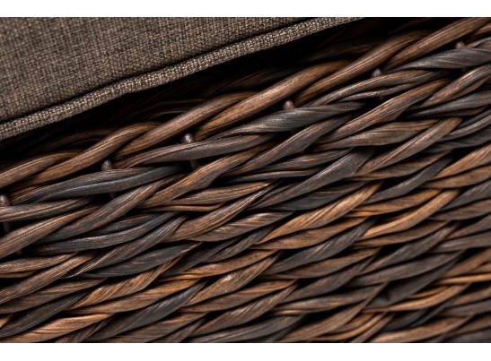 "Лунго" плетеная оттоманка с подушкой (гиацинт), цвет коричневый в Набережных Челнах