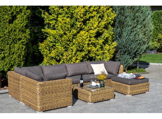 "Лунго" плетенная оттоманка с подушкой, цвет соломенный (гиацинт) в Набережных Челнах