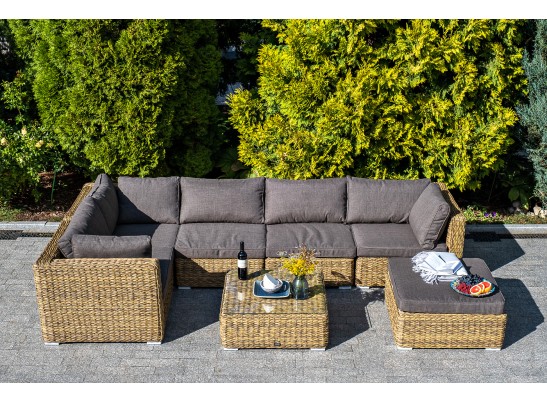 "Лунго" плетенная оттоманка с подушкой, цвет соломенный (гиацинт) в Набережных Челнах