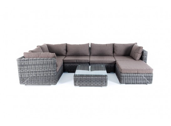 "Лунго" трансформирующаяся лаунж-зона из искусственного ротанга, цвет графит в Набережных Челнах