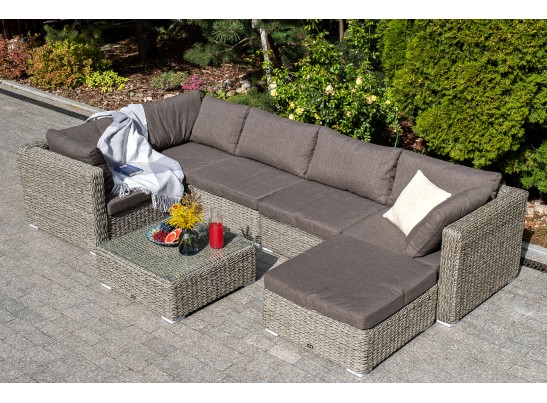 "Лунго" трансформирующаяся лаунж-зона из искусственного ротанга (гиацинт), цвет серый в Набережных Челнах