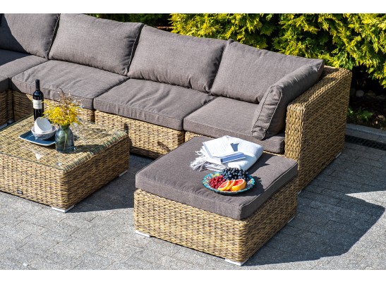 "Лунго" трансформирующаяся лаунж-зона из искусственного ротанга (гиацинт), цвет соломенный в Набережных Челнах