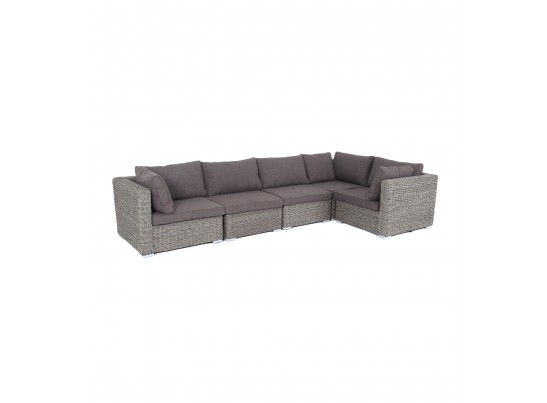"Лунго" трансформирующийся диван из искусственного ротанга (гиацинт), цвет серый в Набережных Челнах