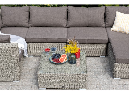 "Лунго" трансформирующийся диван из искусственного ротанга (гиацинт), цвет серый в Набережных Челнах