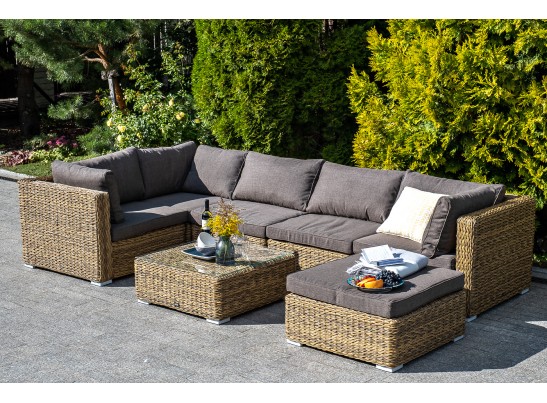 "Лунго" трансформирующийся диван из искусственного ротанга (гиацинт), цвет соломенный в Набережных Челнах