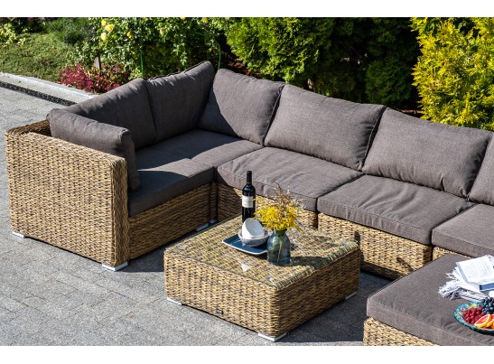 "Лунго" трансформирующийся диван из искусственного ротанга (гиацинт), цвет соломенный в Набережных Челнах