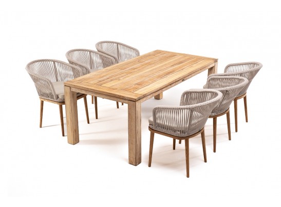 "Мадейра" обеденная группа на 6 персон, стулья "Марсель", роуп бежевый в Набережных Челнах