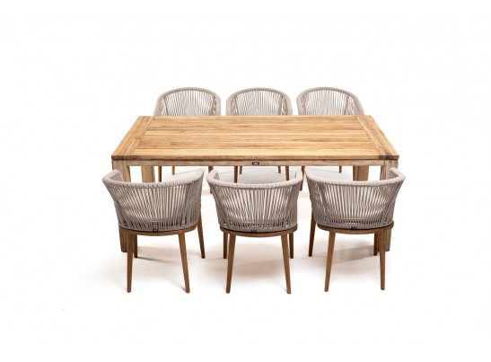 "Мадейра" обеденная группа на 6 персон, стулья "Марсель", роуп бежевый в Набережных Челнах