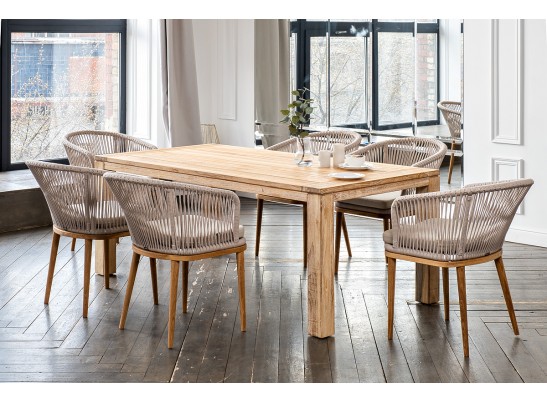 "Мадейра" обеденная группа на 6 персон, стулья "Марсель", роуп бежевый в Набережных Челнах