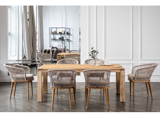 "Мадейра" обеденная группа на 6 персон, стулья "Марсель", роуп бежевый в Набережных Челнах