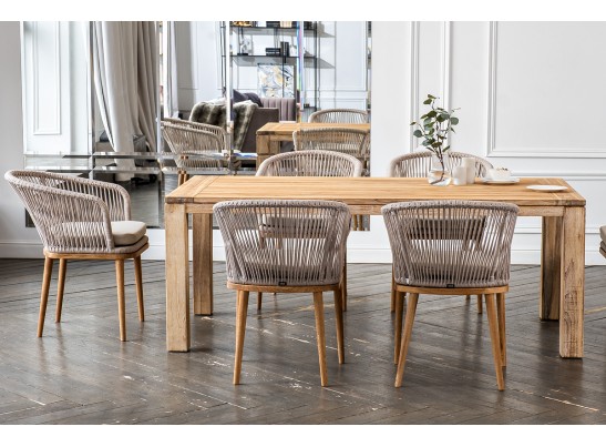 "Мадейра" обеденная группа на 6 персон, стулья "Марсель", роуп бежевый в Набережных Челнах