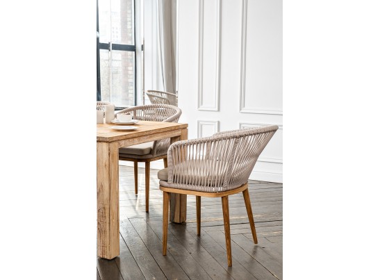 "Мадейра" обеденная группа на 6 персон, стулья "Марсель", роуп бежевый в Набережных Челнах