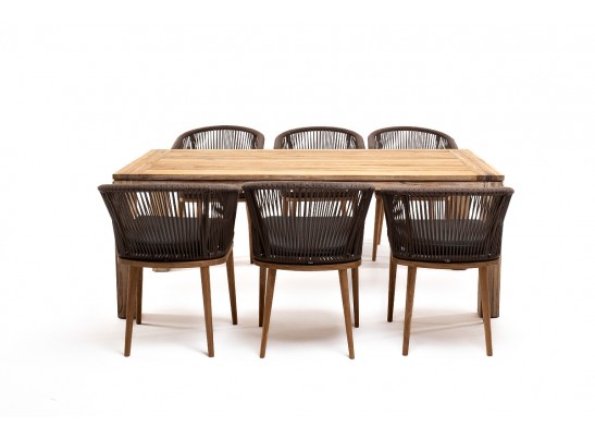 "Мадейра" обеденная группа на 6 персон, стулья "Марсель", роуп коричневый в Набережных Челнах