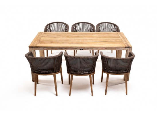 "Мадейра" обеденная группа на 6 персон, стулья "Марсель", роуп коричневый в Набережных Челнах