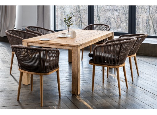 "Мадейра" обеденная группа на 6 персон, стулья "Марсель", роуп коричневый в Набережных Челнах