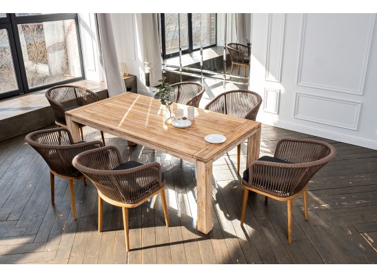 "Мадейра" обеденная группа на 6 персон, стулья "Марсель", роуп коричневый в Набережных Челнах