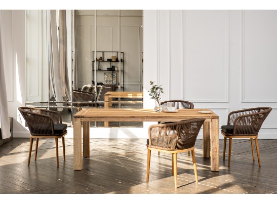 "Мадейра" обеденная группа на 6 персон, стулья "Марсель", роуп коричневый в Набережных Челнах