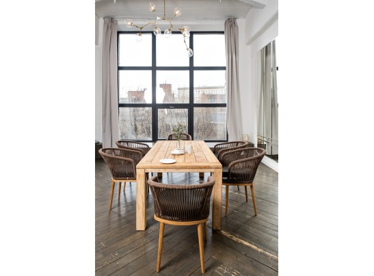 "Мадейра" обеденная группа на 6 персон, стулья "Марсель", роуп коричневый в Набережных Челнах