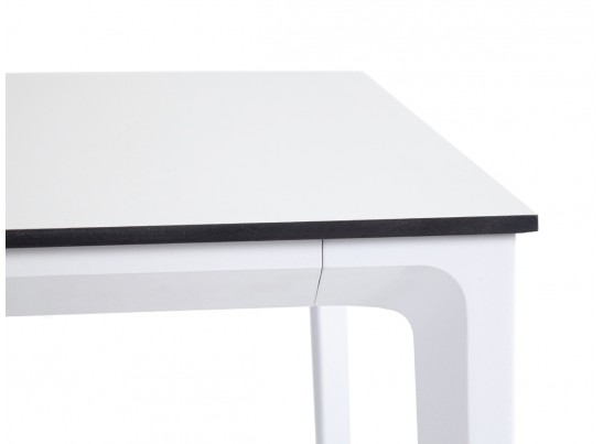 "Малага" обеденный стол из HPL 140х80см, цвет молочный, каркас белый в Набережных Челнах