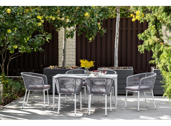 "Малага" обеденный стол из HPL 140х80см, цвет молочный, каркас белый в Набережных Челнах