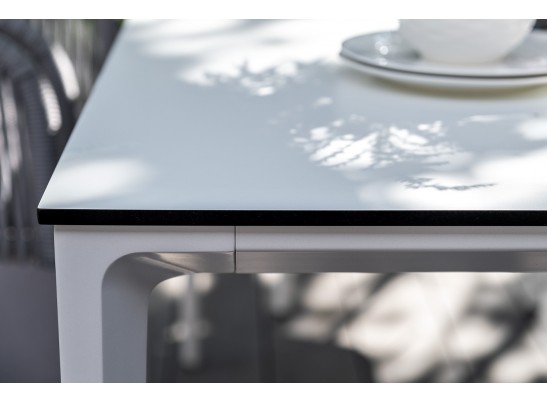 "Малага" обеденный стол из HPL 140х80см, цвет молочный, каркас белый в Набережных Челнах