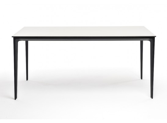 "Малага" обеденный стол из HPL 160х80см, цвет молочный, каркас черный в Набережных Челнах