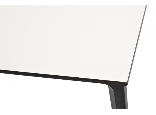 "Малага" обеденный стол из HPL 160х80см, цвет молочный, каркас черный в Набережных Челнах