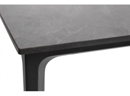 "Малага" обеденный стол из HPL 160х80см, цвет "серый гранит", каркас черный в Набережных Челнах