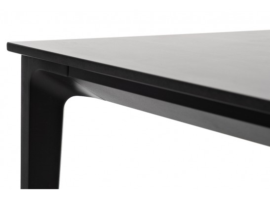 "Малага" обеденный стол из HPL 160х80см, цвет "серый гранит", каркас черный в Набережных Челнах