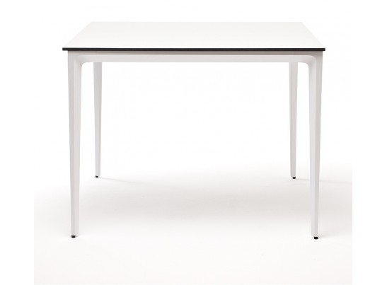 "Малага" обеденный стол из HPL 90х90см, цвет молочный, каркас белый в Набережных Челнах