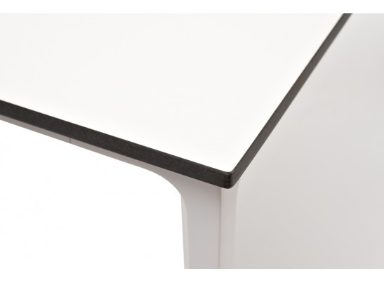 "Малага" обеденный стол из HPL 90х90см, цвет молочный, каркас белый в Набережных Челнах