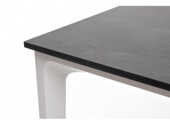 "Малага" обеденный стол из HPL 90х90см, цвет "серый гранит", каркас белый в Набережных Челнах