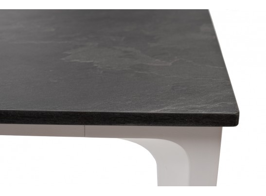 "Малага" обеденный стол из HPL 90х90см, цвет "серый гранит", каркас белый в Набережных Челнах