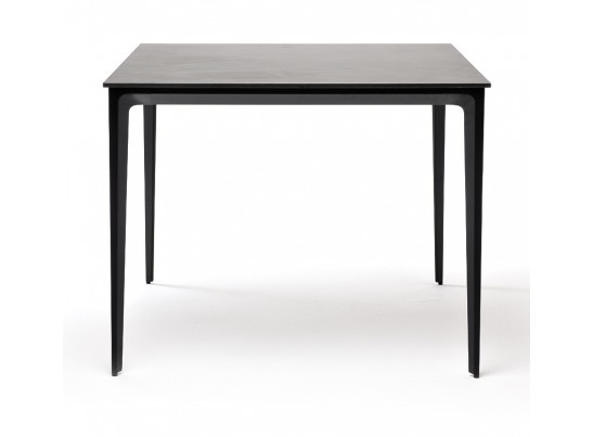 "Малага" обеденный стол из HPL 90х90см, цвет "серый гранит", каркас черный в Набережных Челнах