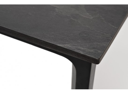 "Малага" обеденный стол из HPL 90х90см, цвет "серый гранит", каркас черный в Набережных Челнах