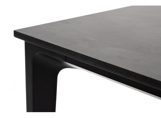 "Малага" обеденный стол из HPL 90х90см, цвет "серый гранит", каркас черный в Набережных Челнах