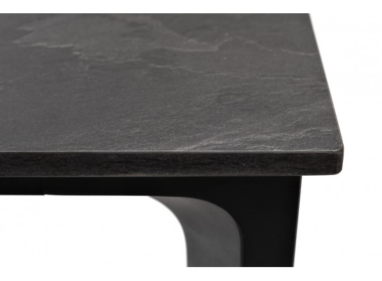 "Малага" обеденный стол из HPL 90х90см, цвет "серый гранит", каркас черный в Набережных Челнах