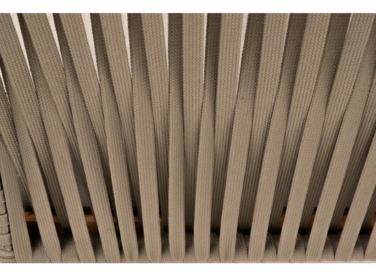 "Мальорка" кресло плетеное из роупа, основание дуб, роуп серо-коричневый 23мм, ткань бежевая 052 в Набережных Челнах