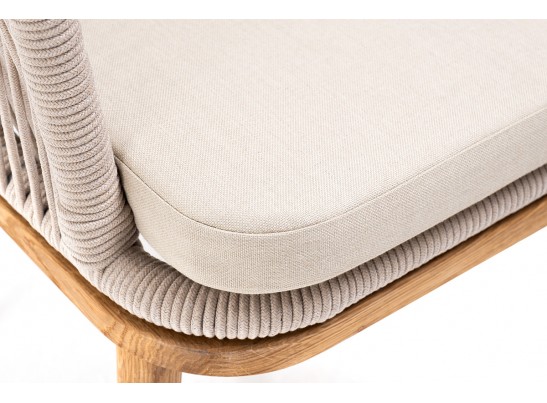 "Марсель" стул плетеный из роупа, основание дуб, роуп бежевый, ткань бежевая в Набережных Челнах