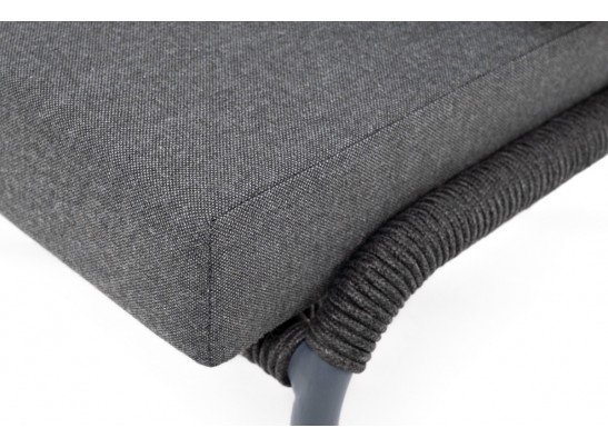 "Милан" лаунж-зона 4-местная плетеная из роупа (веревки), каркас алюминиевый темно-серый, роуп темно-серый в Набережных Челнах