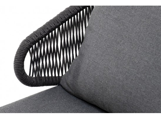 "Милан" лаунж-зона 5-местная плетеная из роупа (веревки), каркас алюминиевый серый, роуп темно-серый в Набережных Челнах